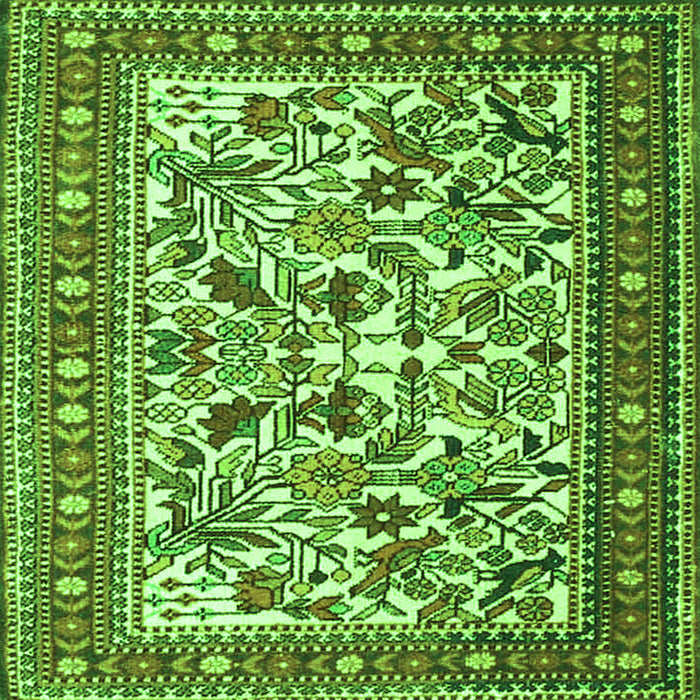 Serging Thickness of Persian Green Traditional Rug, tr4571grn