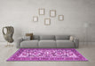 Machine Washable Persian Purple Traditional Area Rugs in a Living Room, wshtr4571pur