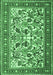 Machine Washable Persian Emerald Green Traditional Area Rugs, wshtr4571emgrn