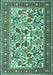 Machine Washable Persian Turquoise Traditional Area Rugs, wshtr4571turq