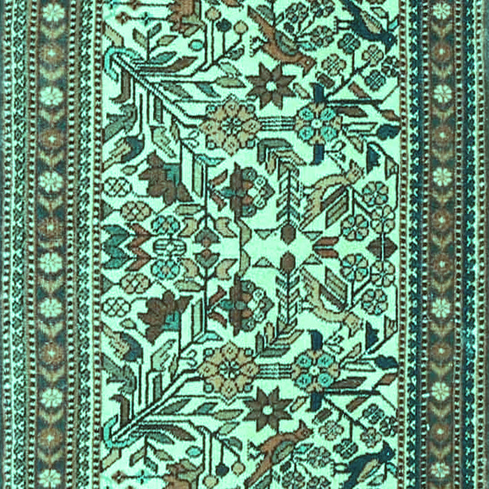 Machine Washable Persian Turquoise Traditional Area Rugs, wshtr4571turq