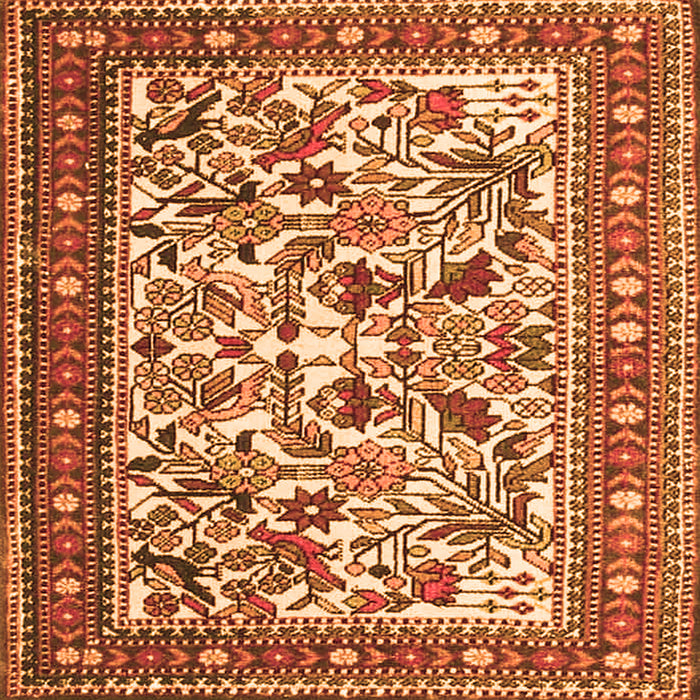 Serging Thickness of Persian Orange Traditional Rug, tr4571org