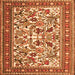 Serging Thickness of Persian Orange Traditional Rug, tr4571org