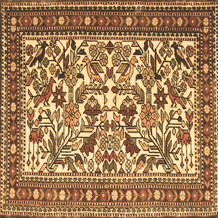 Square Machine Washable Persian Brown Traditional Rug, wshtr4571brn