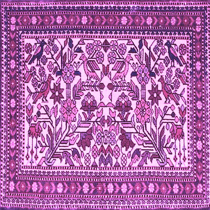 Square Machine Washable Persian Purple Traditional Area Rugs, wshtr4571pur