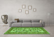 Machine Washable Persian Green Traditional Area Rugs in a Living Room,, wshtr4571grn