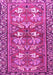 Machine Washable Persian Pink Traditional Rug, wshtr4572pnk