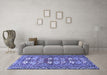 Machine Washable Persian Blue Traditional Rug in a Living Room, wshtr4572blu