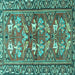 Square Machine Washable Persian Turquoise Traditional Area Rugs, wshtr4572turq