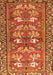 Serging Thickness of Machine Washable Persian Orange Traditional Area Rugs, wshtr4572org