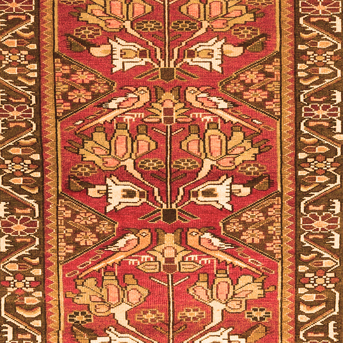 Serging Thickness of Machine Washable Persian Orange Traditional Area Rugs, wshtr4572org