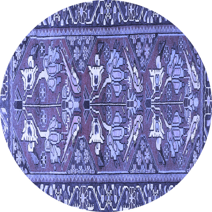 Round Persian Blue Traditional Rug, tr4572blu