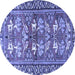 Round Persian Blue Traditional Rug, tr4572blu