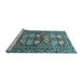 Sideview of Machine Washable Persian Light Blue Traditional Rug, wshtr4572lblu