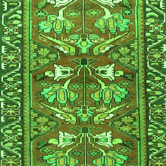 Serging Thickness of Machine Washable Persian Green Traditional Area Rugs, wshtr4572grn