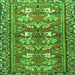 Round Machine Washable Persian Green Traditional Area Rugs, wshtr4572grn