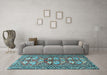 Machine Washable Persian Light Blue Traditional Rug in a Living Room, wshtr4572lblu