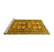 Sideview of Machine Washable Persian Yellow Traditional Rug, wshtr4572yw