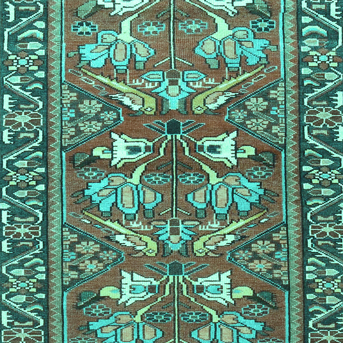 Machine Washable Persian Turquoise Traditional Area Rugs, wshtr4572turq