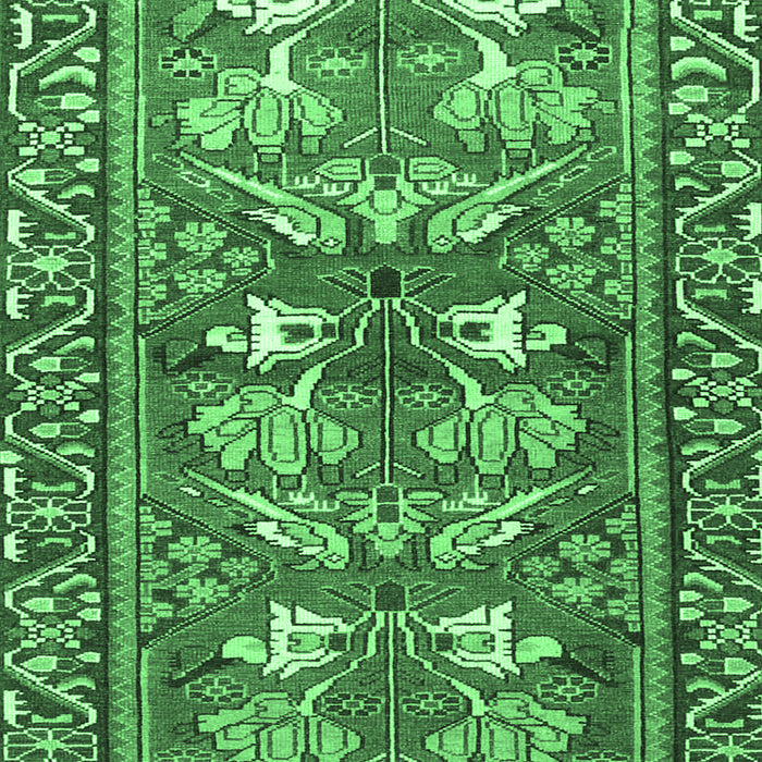 Machine Washable Persian Emerald Green Traditional Area Rugs, wshtr4572emgrn