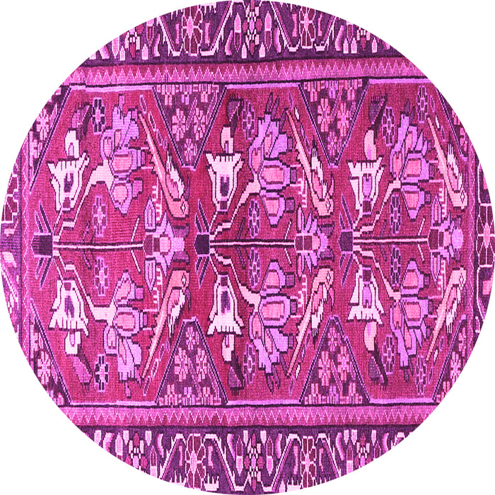 Round Persian Pink Traditional Rug, tr4572pnk