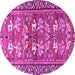 Round Persian Pink Traditional Rug, tr4572pnk