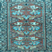 Square Machine Washable Persian Light Blue Traditional Rug, wshtr4572lblu