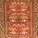 Round Machine Washable Persian Orange Traditional Area Rugs, wshtr4572org