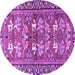 Round Persian Purple Traditional Rug, tr4572pur