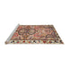 Sideview of Machine Washable Traditional Chestnut Brown Rug, wshtr4573