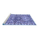 Sideview of Machine Washable Persian Blue Traditional Rug, wshtr4573blu