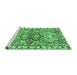 Sideview of Machine Washable Persian Emerald Green Traditional Area Rugs, wshtr4573emgrn