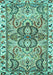 Machine Washable Persian Turquoise Traditional Area Rugs, wshtr4573turq