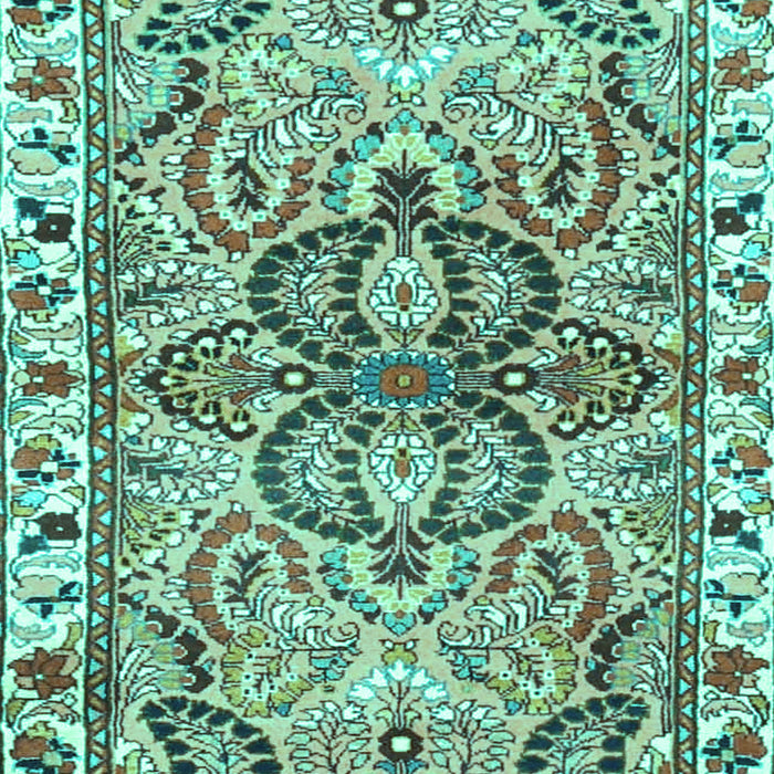 Machine Washable Persian Turquoise Traditional Area Rugs, wshtr4573turq
