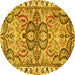 Round Persian Yellow Traditional Rug, tr4573yw