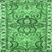 Square Machine Washable Persian Emerald Green Traditional Area Rugs, wshtr4573emgrn