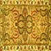 Square Machine Washable Persian Yellow Traditional Rug, wshtr4573yw