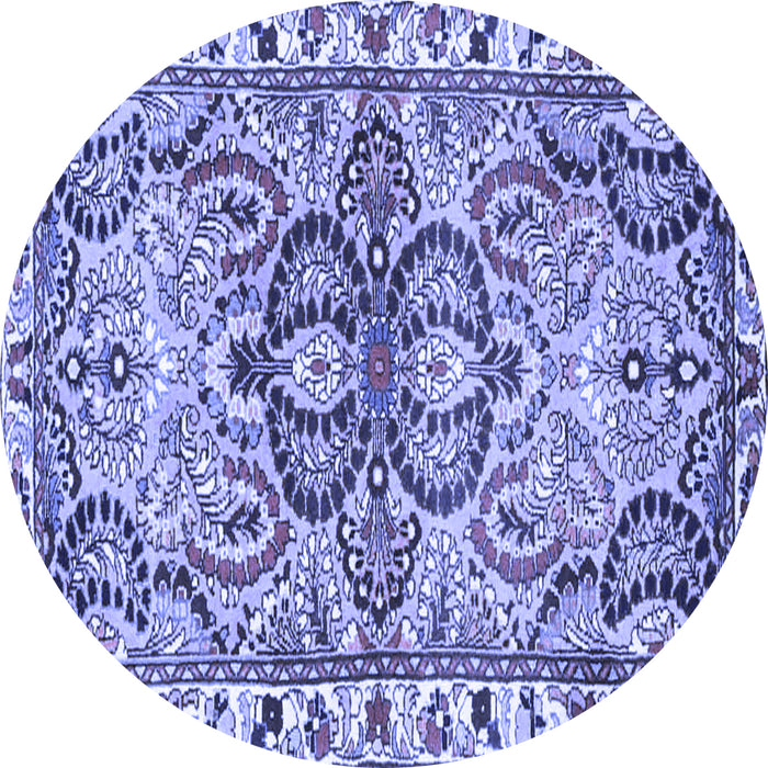 Round Persian Blue Traditional Rug, tr4573blu