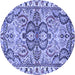 Round Persian Blue Traditional Rug, tr4573blu