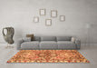 Machine Washable Persian Orange Traditional Area Rugs in a Living Room, wshtr4573org