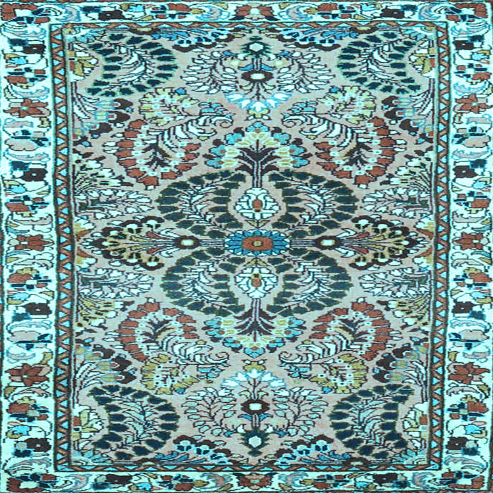 Square Persian Light Blue Traditional Rug, tr4573lblu