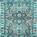 Square Machine Washable Persian Light Blue Traditional Rug, wshtr4573lblu