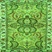 Round Machine Washable Persian Green Traditional Area Rugs, wshtr4573grn