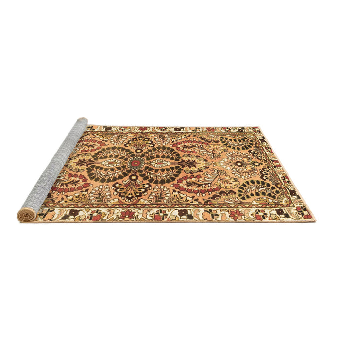 Sideview of Machine Washable Persian Brown Traditional Rug, wshtr4573brn