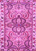 Machine Washable Persian Pink Traditional Rug, wshtr4573pnk