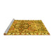 Sideview of Machine Washable Persian Yellow Traditional Rug, wshtr4573yw