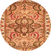 Square Persian Orange Traditional Rug, tr4573org
