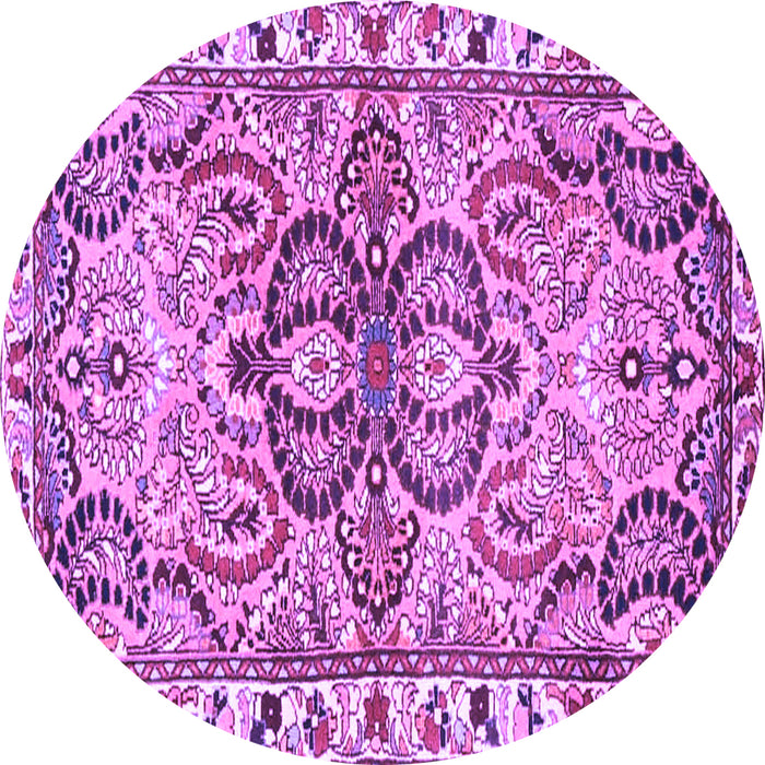 Round Persian Purple Traditional Rug, tr4573pur