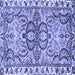 Square Persian Blue Traditional Rug, tr4573blu