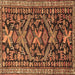 Square Persian Brown Traditional Rug, tr4574brn